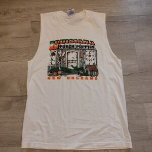 VTG Louisiana Porch Puppies t Shirt Made USA Large 1991 Alligator New Unworn